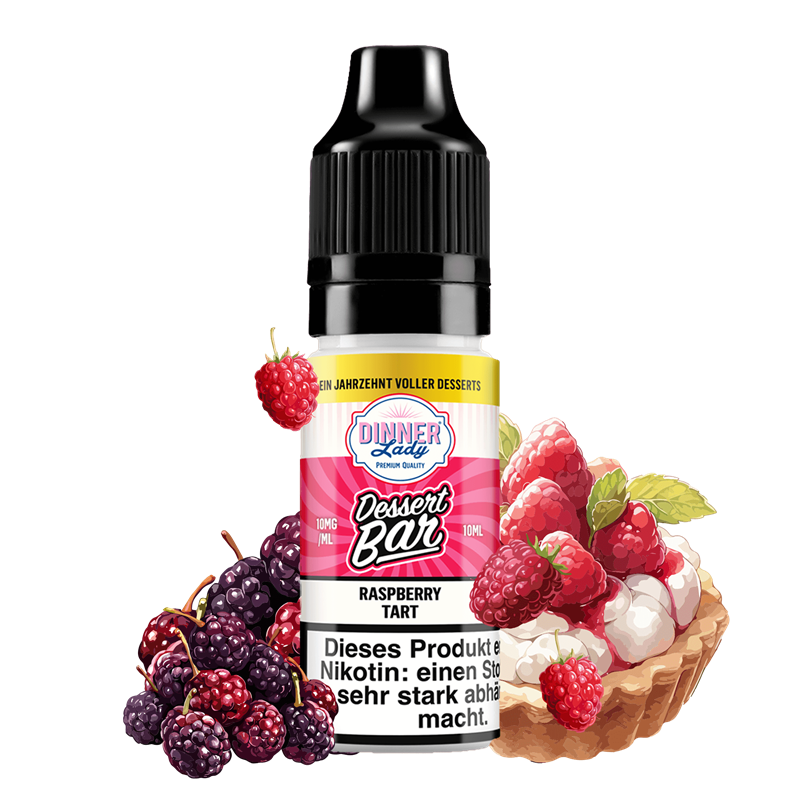 Dinner Lady Dessert Bar - Raspberry Tart - 10 ml Nikotinsalz Liquid