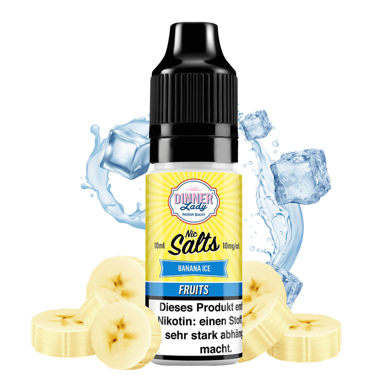 Dinner Lady Fruits - Banana Ice - 10 ml Nikotinsalz Liquid