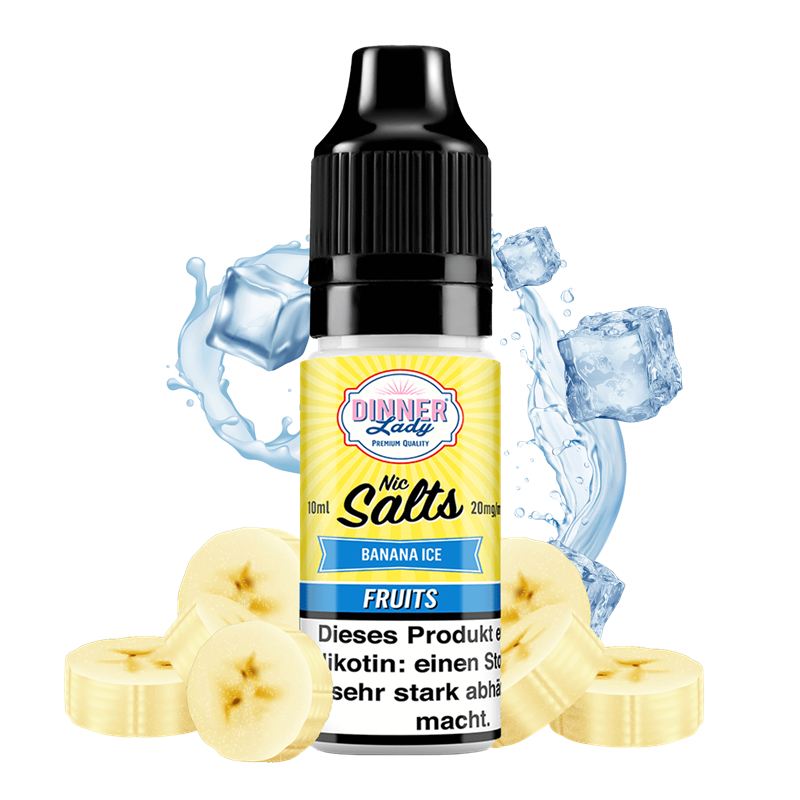 Dinner Lady Fruits - Banana Ice - 10 ml Nikotinsalz Liquid