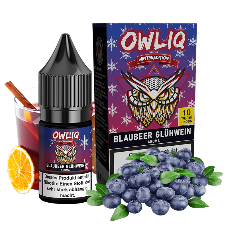 OWLIQ Weihnachtsedition - Blaubeer Glhwein - 10 ml Nikotinsalz Liquid