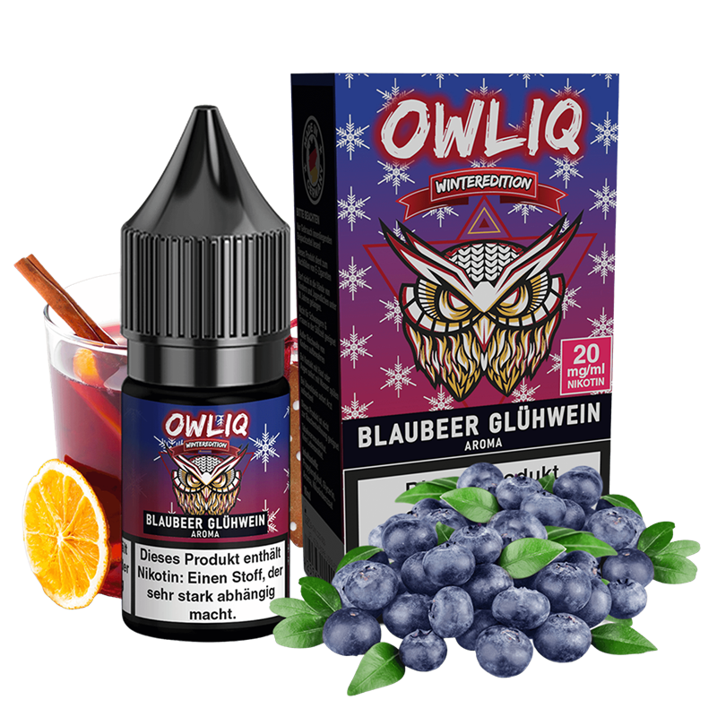 OWLIQ Weihnachtsedition - Blaubeer Glhwein - 10 ml Nikotinsalz Liquid