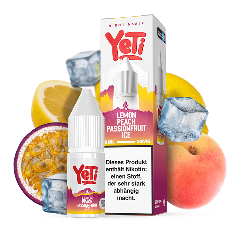 YeTi Summit - Lemon Peach Passionfruit Ice - 10 ml Overrdozed Nikotinsalz Liquid
