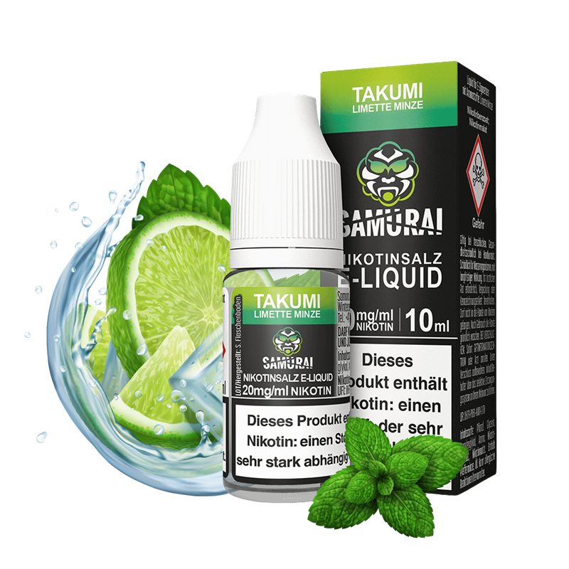 Samurai E-Liquid - Takumi Limette Minze 10 ml Nikotinsalz Liquid