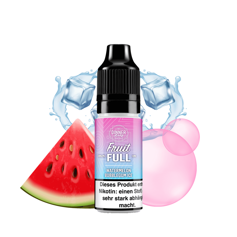 Dinner Lady Fruit Full - Watermelon Bubblegum Ice- 10 ml Nikotinsalz Liquid