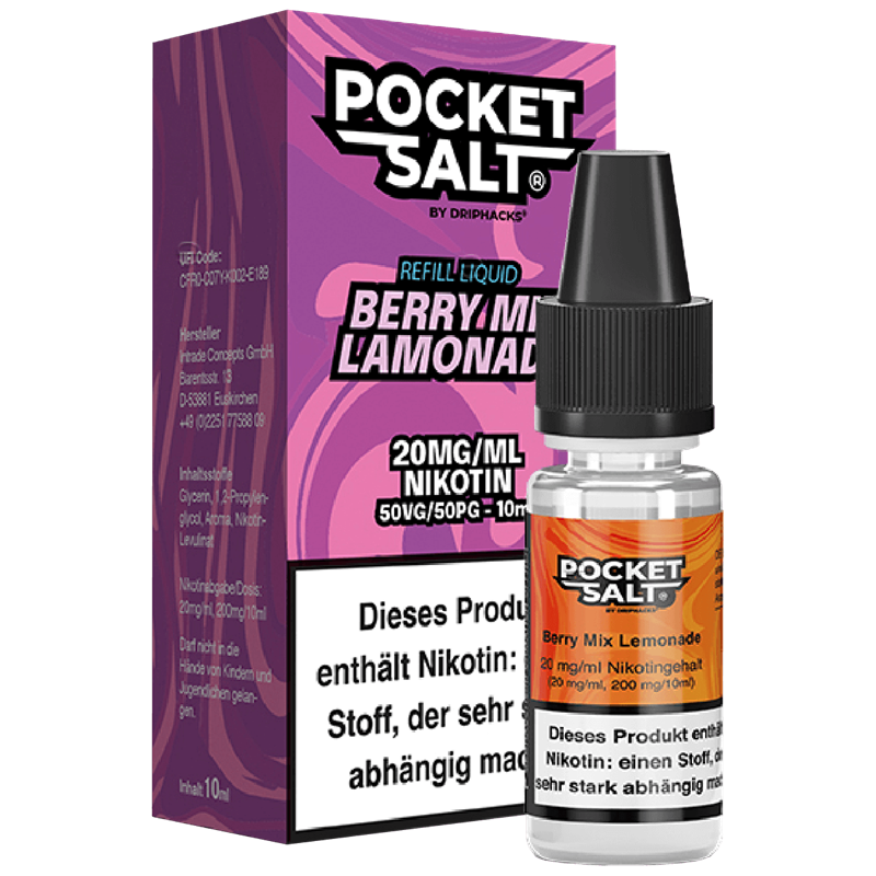 Drip Hacks Pocket Salt - Berry Mix Lemonade - 10 ml Nikotinsalz Liquid 