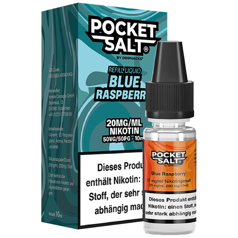 Drip Hacks Pocket Salt - Blue Raspberry - 10 ml Nikotinsalz Liquid 