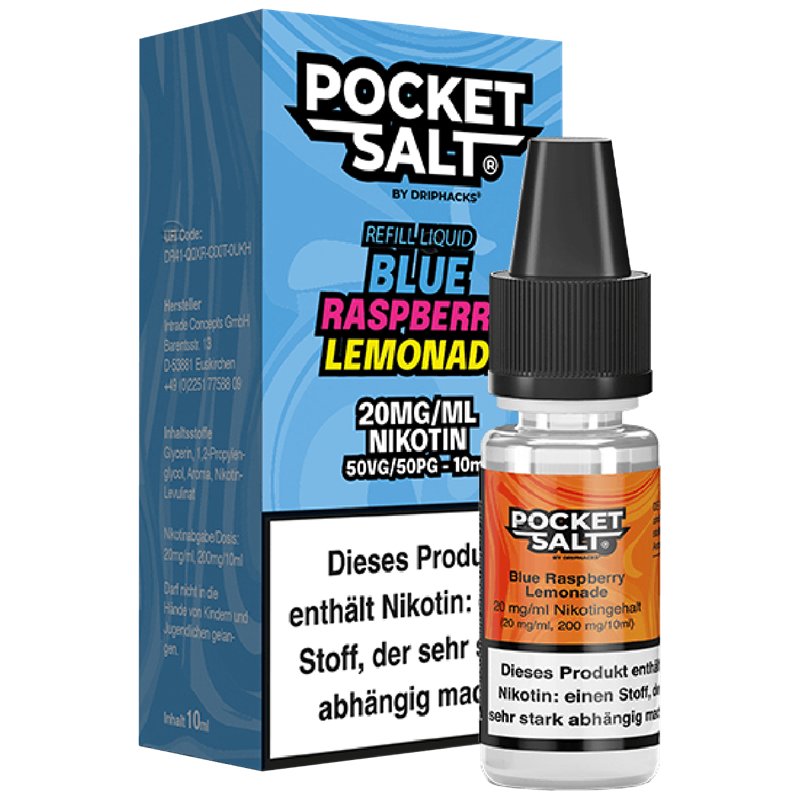 Drip Hacks Pocket Salt - Blue Raspberry Lemonade - 10 ml Nikotinsalz Liquid 