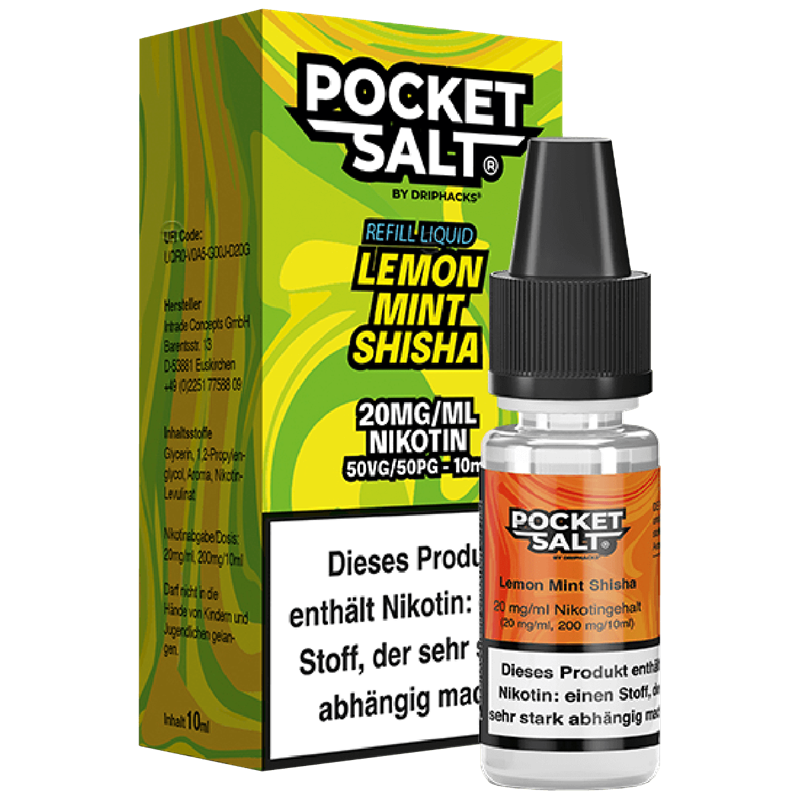 Drip Hacks Pocket Salt - Lemon Mint Shisha - 10 ml Nikotinsalz Liquid 