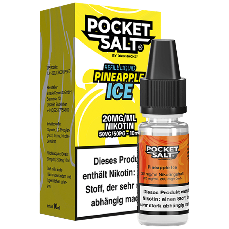Drip Hacks Pocket Salt - Pineapple Ice - 10 ml Nikotinsalz Liquid 