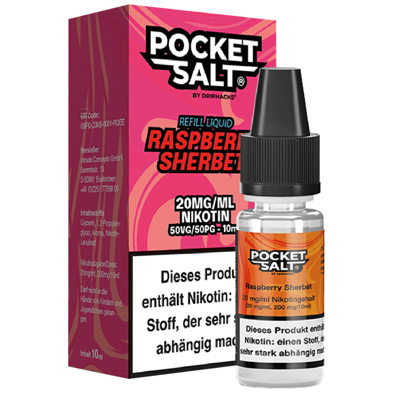 Drip Hacks Pocket Salt - Raspberry Sherbet - 10 ml Nikotinsalz Liquid 