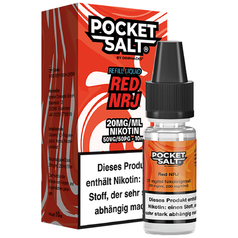 Drip Hacks Pocket Salt - Red NRJ - 10 ml Nikotinsalz Liquid 