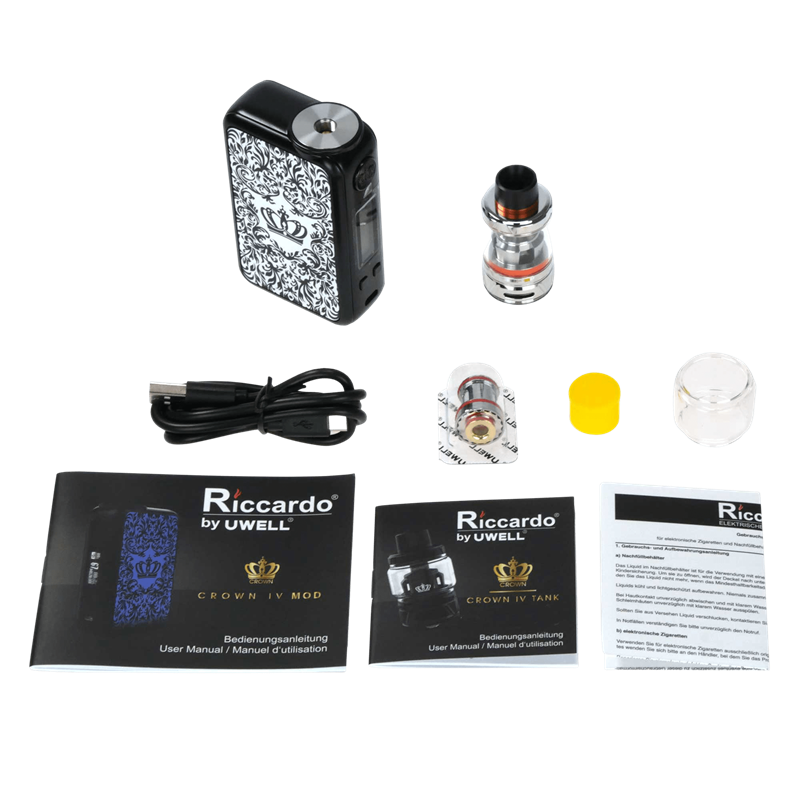 Uwell Crown 4 Kit 200 Watt Box Mod 5 0 Ml Crown 4 Tank Uwell Crown 4 Kit 200 Watt 5 0 Ml Set Uwell E Zigaretten Sets