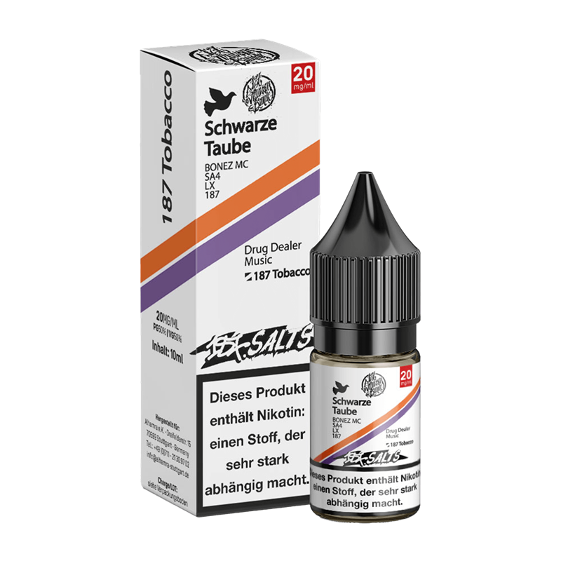 187 Strassenbande -  Schwarze Taube - 10 ml Nikotinsalz Liquid 