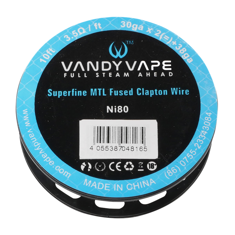 VandyVape Ni80 Superfine MTL Fused Clapton - 30gax2(=)+38ga 