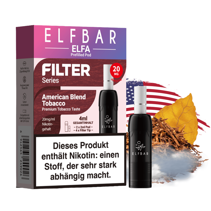 ELF Bar ELFA Filter - American Blend Tobacco Pod - 2er Pack