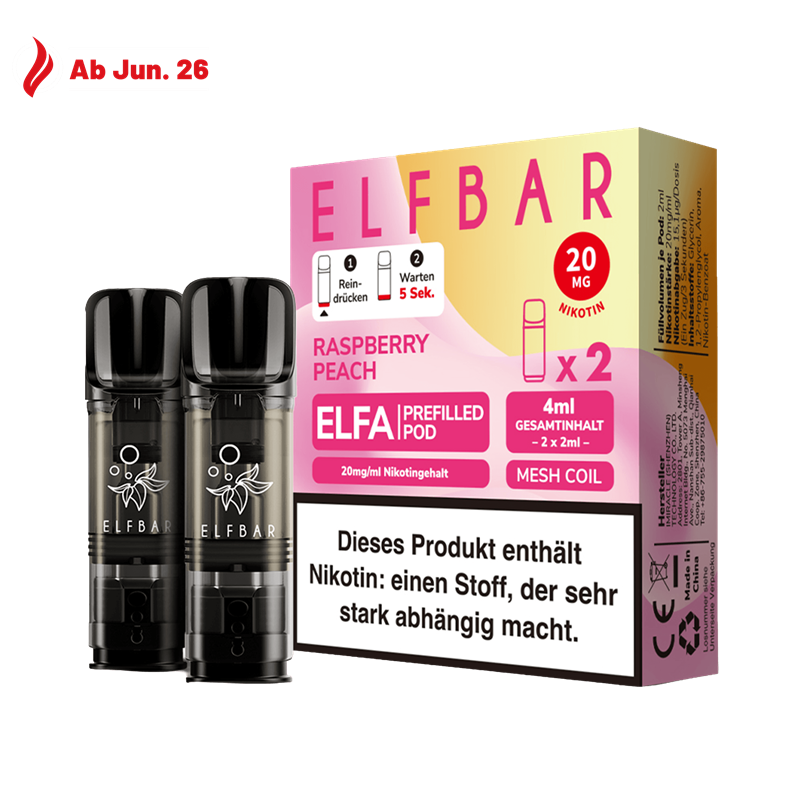 ELF Bar ELFA - Raspberry Peach Pod - 2er Pack
