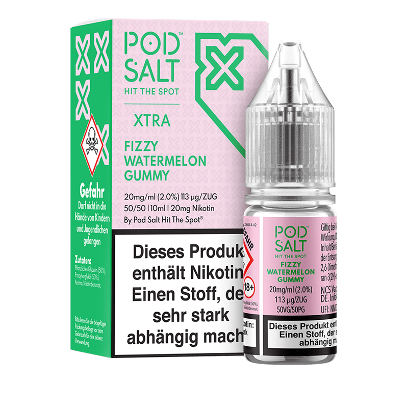 Pod Salt Xtra - Fizzy Watermelon Gummy - 10 ml Nikotinsalz Liquid