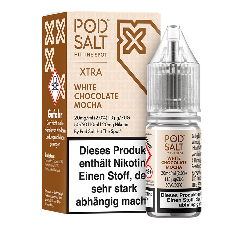 Pod Salt Xtra - White Chocolate Mocha - 10 ml Nikotinsalz Liquid