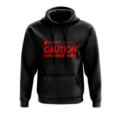 Bang Juice Hoodie Red Print Caution Stripes Merchandise