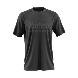 Bang Juice T-Shirt Black Print Caution Stripes Merchandise