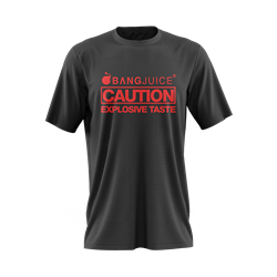 Bang Juice T-Shirt Red Print Caution Stripe Merchandise