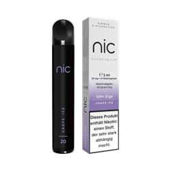 nic Vaping Grape Ice - Einweg E-Zigarette - 20 mg/ml