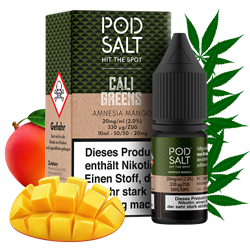 Pod Salt Fusion - Cali Greens - Amnesia Mango - 10 ml Nikotinsalz Liquid