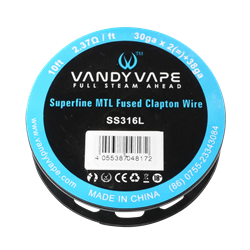 VandyVape SS316L Superfine MTL Fused Clapton -30gax2(=)+38ga 