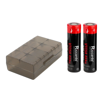 2er Set Riccardo 18650 VTC5A 2600mAh (35A) + Akkubox 