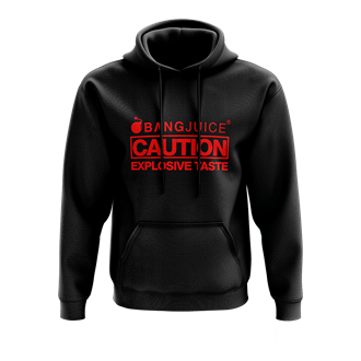 Bang Juice Hoodie Red Print Caution Stripes Merchandise