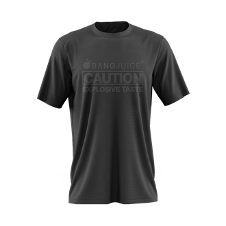 Bang Juice T-Shirt Black Print Caution Stripes Merchandise