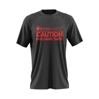 Bang Juice T-Shirt Red Print Caution Stripe Merchandise