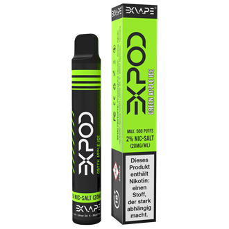 eXvape EXPOD - Green Apple Ice - Einweg E-Zigarette