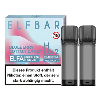 ELF Bar ELFA - Blueberry Cotton Candy Pod - 2er Pack