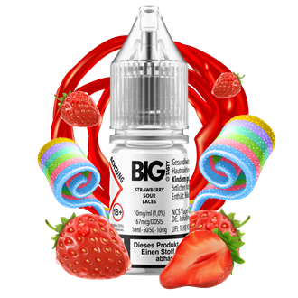 Big Tasty Candyrush Serie - Strawberry Sour Laces - 10 ml Nikotinsalz Liquid