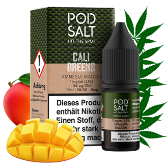 Pod Salt Fusion - Cali Greens - Amnesia Mango - 10 ml Nikotinsalz Liquid