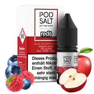 Pod Salt Fusion - reds Apple - Blue Razapple ICE - 10 ml Nikotinsalz Liquid
