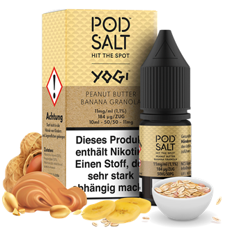 Pod Salt Fusion - YOGI - Peanut Butter Banana Granola - 10 ml Nikotinsalz Liquid