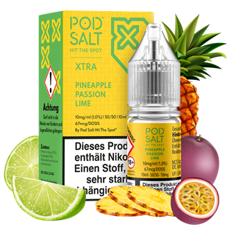 Pod Salt Xtra - Pineapple Passion Lime - 10 ml Nikotinsalz Liquid