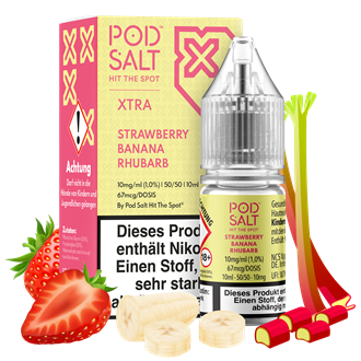 Pod Salt Xtra - Strawberry Banana Rhubarb - 10 ml Nikotinsalz Liquid