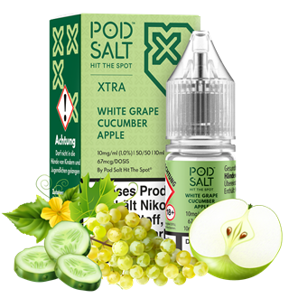 Pod Salt Xtra - White Grape Cucumber Apple - 10 ml Nikotinsalz Liquid