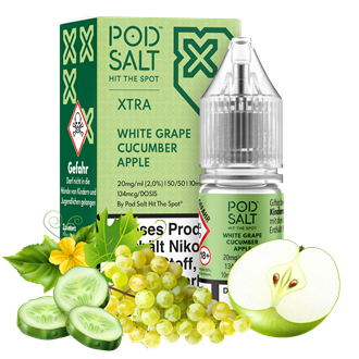 Pod Salt Xtra - White Grape Cucumber Apple - 10 ml Nikotinsalz Liquid