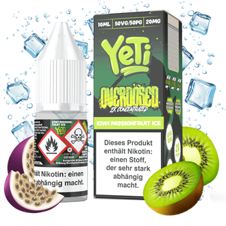 Yeti Overdosed - Kiwi Passionfruit Ice - 10 ml Nikotinsalz Liquid