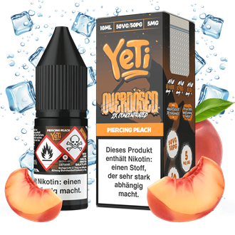 Yeti Overdosed - Piercing Peach - 10 ml Nikotinsalz Liquid