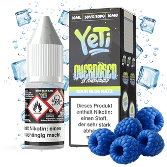 Yeti Overdosed - Sour Blue Razz - 10 ml Nikotinsalz Liquid