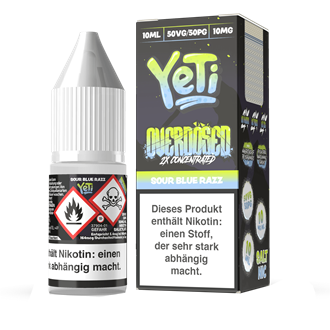 Yeti Overdosed - Sour Blue Razz - 10 ml Nikotinsalz Liquid