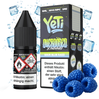Yeti Overdosed - Sour Blue Razz - 10 ml Nikotinsalz Liquid