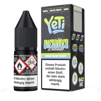 Yeti Overdosed - Sour Blue Razz - 10 ml Nikotinsalz Liquid