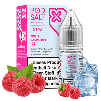 Pod Salt Xtra - Triple Raspberry Ice - 10 ml Nikotinsalz Liquid