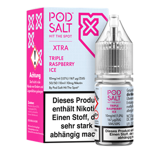 Pod Salt Xtra - Triple Raspberry Ice - 10 ml Nikotinsalz Liquid